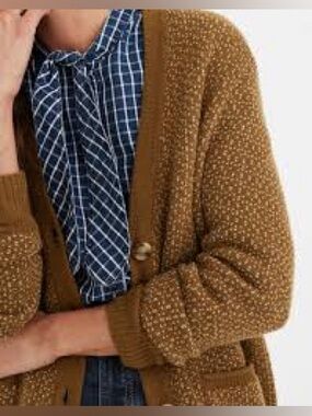 Madewell Wool Blend Bird's Eye Maysfield Cardigan - Weathered Olive